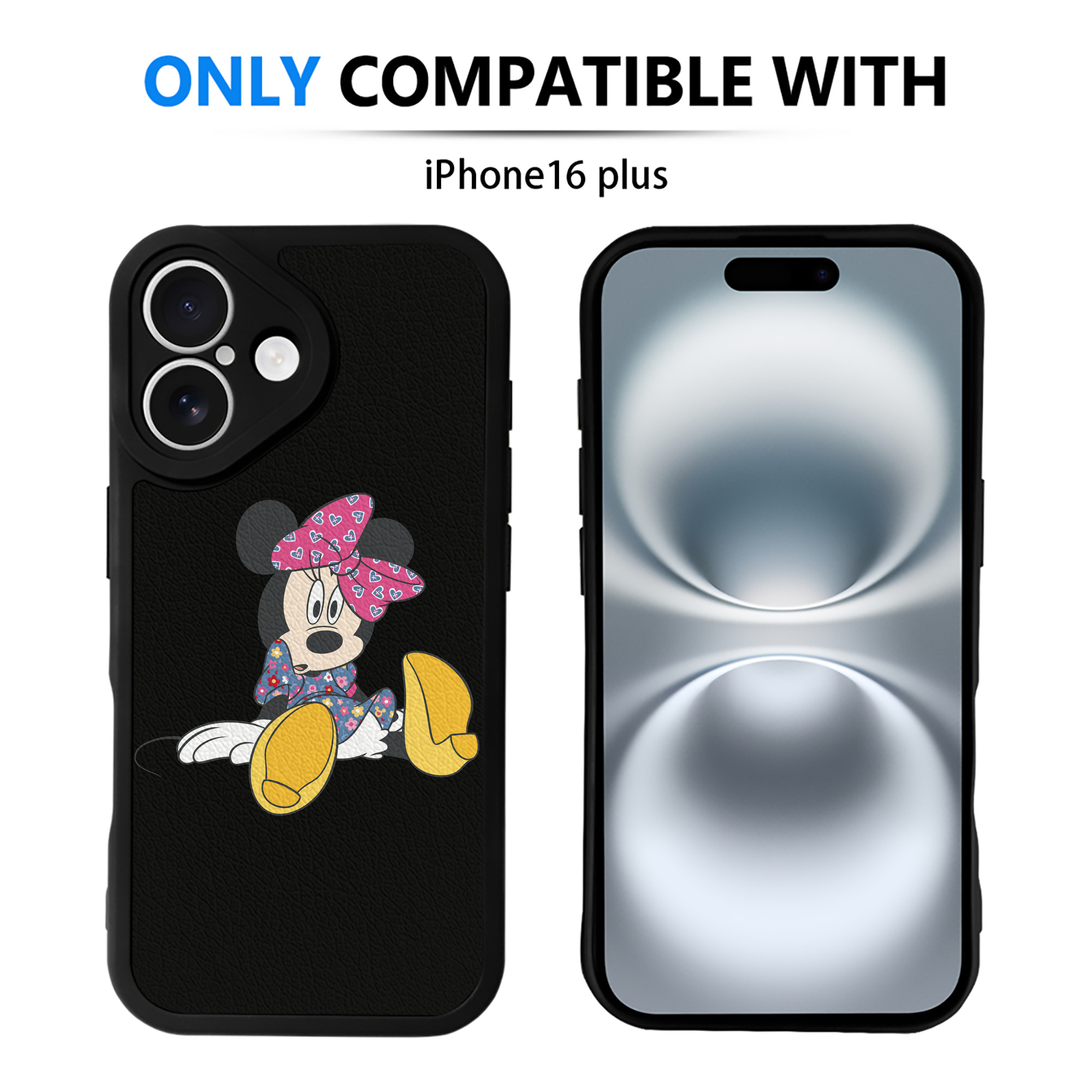 （画像用） ミッキーマウス Mickey Mouse 【iPhone 16シリーズ対応】シリコンスマホケース（レザー調） 材質：シリコン